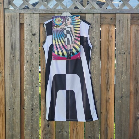 GROOVY 60s Mod Girl Costume Women's Size Medium BNIP w/ Two Tone Wig Halloween - Picture 5 of 9